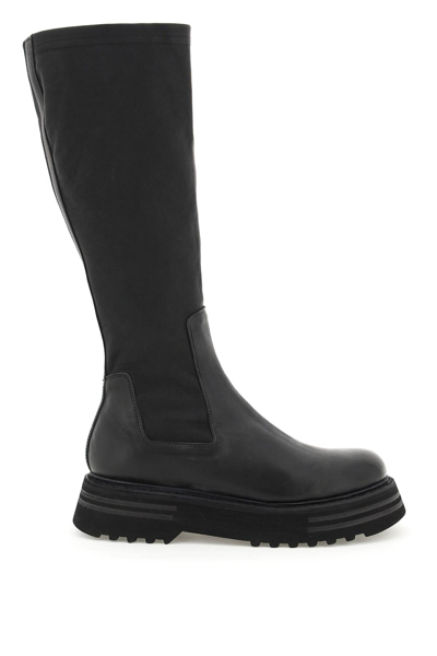 Shop Guidi Leather High Boots In Blkt (black)