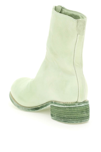 Guidi Front Zip Leather Ankle Boots In Co88t (green)