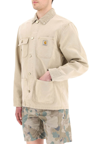 Shop Carhartt Michigan Jacket In Dearborn Canvas In Dusty H Brown Dusty H Brown (beige)
