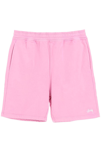 Shop Stussy Stock Logo Sweatshorts In Pink (pink)