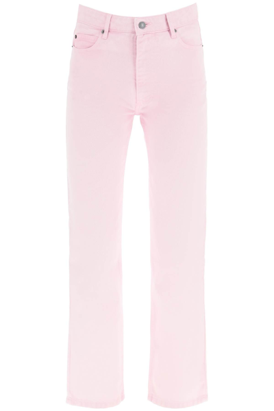 Shop Ami Alexandre Mattiussi High-waisted Jeans In Pale Pink (pink)