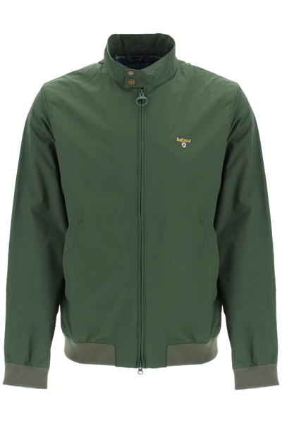 Shop Barbour Crested Roystone Bomber Jacket In Duffle Bag Ivy (green)