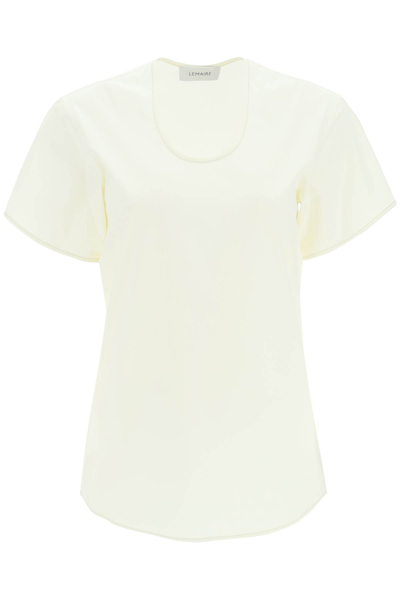 Shop Lemaire Poplin Soft T-shirt In Lemon Glaze (beige)