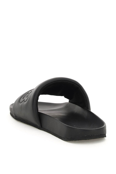 Shop Ambush Quilted Leather Slides In Black No Color (black)