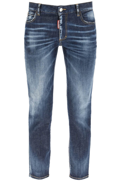 Shop Dsquared2 Twiggy Cropped Jeans In Navy Blue (blue)