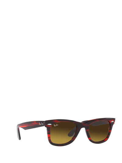 Shop Ray Ban Rb2140 Striped Red Sunglasses