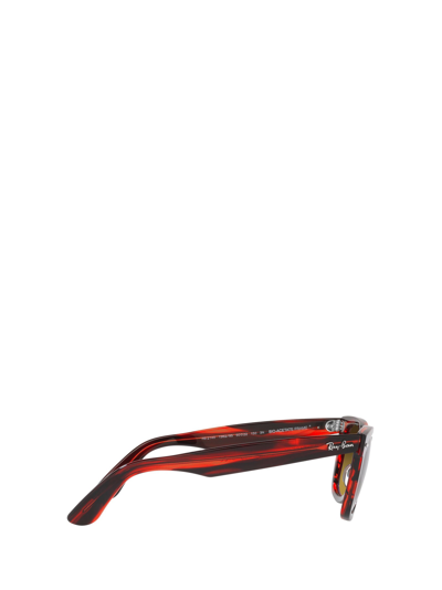 Shop Ray Ban Rb2140 Striped Red Sunglasses