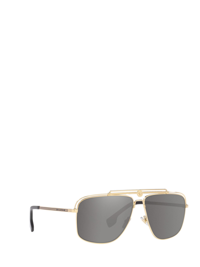Shop Versace Ve2242 Pale Gold Sunglasses