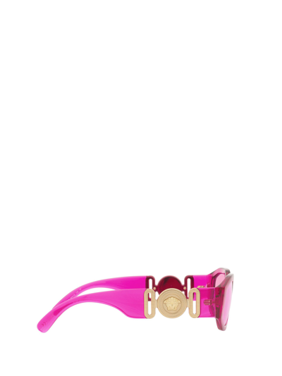Shop Versace Ve4361 Transparent Fuxia Sunglasses