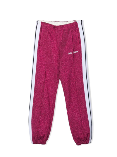 Shop Palm Angels Magenta Cotton Blend Track Pants In Fuxia