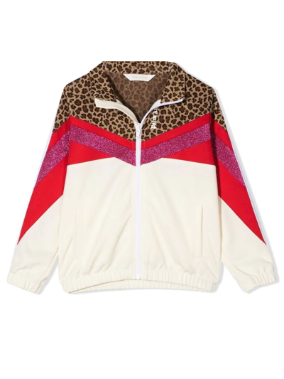 Shop Palm Angels Multicolour Bomber Jacket In Bianco