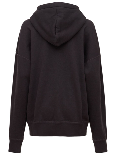 Shop Isabel Marant Étoile Faded Black Cotton-blend Hoodie In Nero