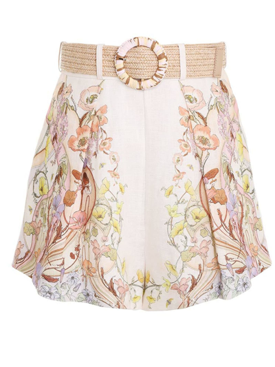 Shop Zimmermann Floral Linen Shorts In Fantasia