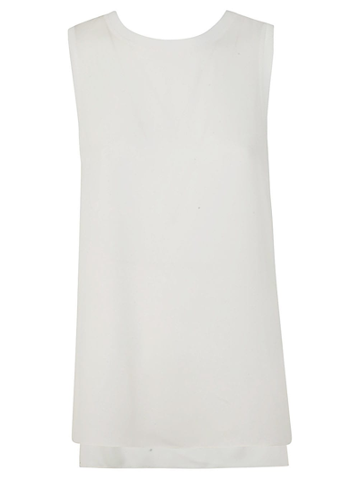 Shop Theory Sleveless Top With Knitted Hem In Ivory