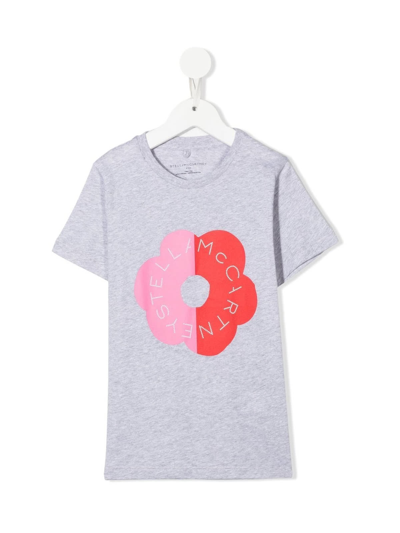 Shop Stella Mccartney Short Sleeves T-shirt With Print In Grey