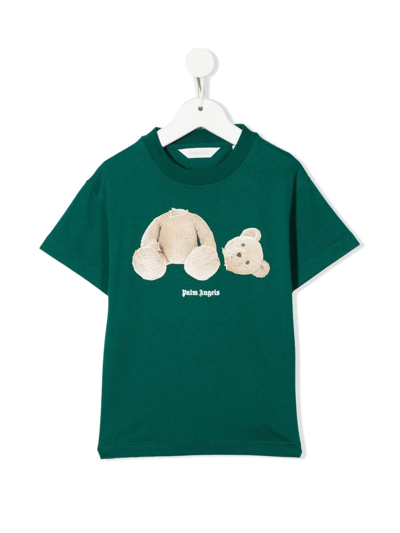Shop Palm Angels Bear T-shirt In Forest Green