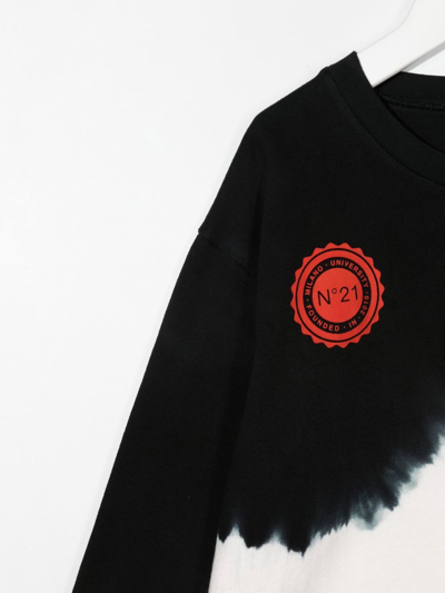 Shop N°21 Tie-dye Print Logo Sweatshirt In Red