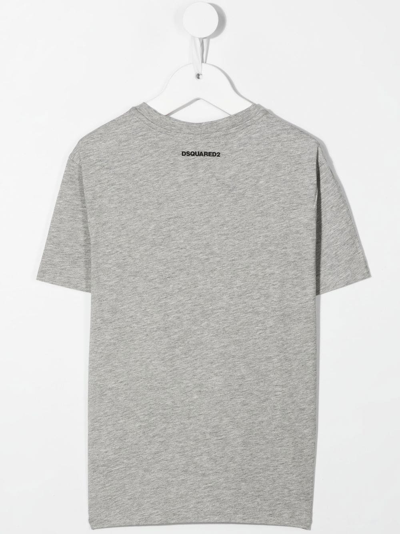 Shop Dsquared2 Graphic-print Cotton T-shirt In Gray