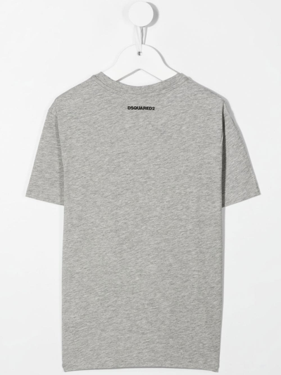 Dsquared2 Graphic-print Cotton T-shirt In Gray