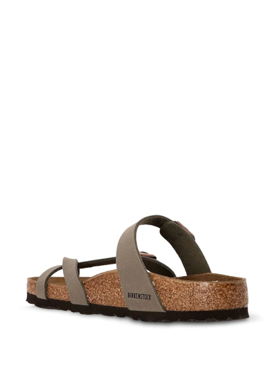 Birkenstock Mayari Birko-flor Nubuck Mocca Thong Sandals In Braun