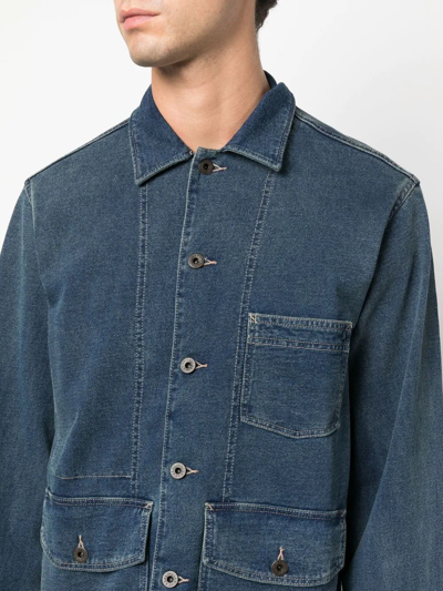 Shop Ralph Lauren Rrl Button-down Denim Shirt In Blau
