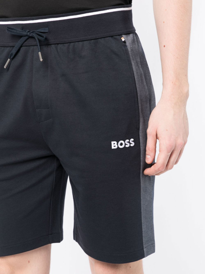 Shop Hugo Boss Logo Track Shorts In Black