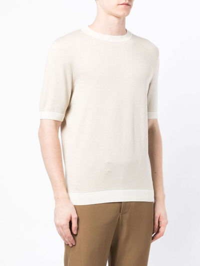 Shop Hugo Boss Teo Silk-cotton T-shirt In Brown