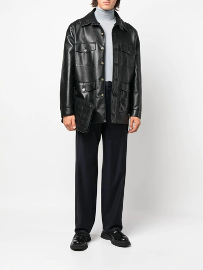 Prada Belted Tailored Trousers In Blau