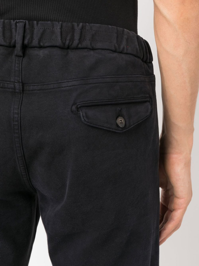 Shop Eleventy Drawstring-waist Straight-leg Trousers In Blau