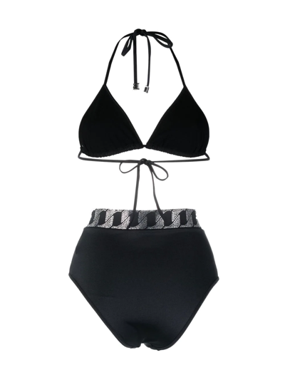 Balmain Two-piece Bikini Set In Schwarz