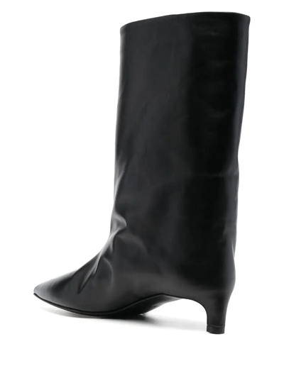 Shop Jil Sander Pointed-toe Leather Boots In Schwarz