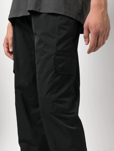 Shop Helmut Lang Logo Straight-leg Trousers In Schwarz
