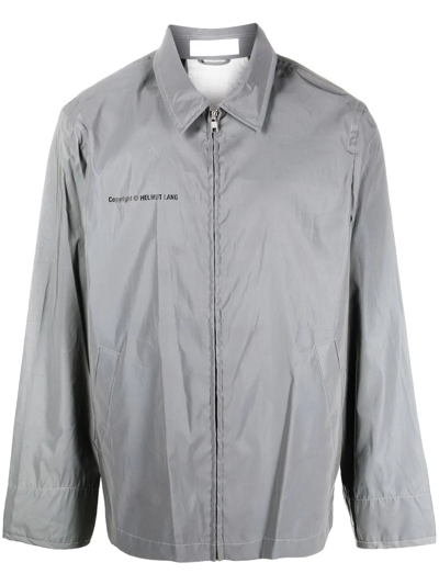 Shop Helmut Lang Logo Zipped Jacket In Silber