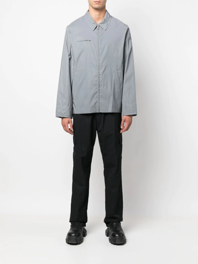 Shop Helmut Lang Logo Zipped Jacket In Silber