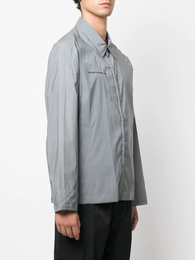 Shop Helmut Lang Logo Zipped Jacket In Silber