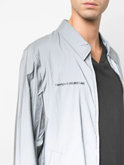 Shop Helmut Lang Logo Zipped Jacket In Silber