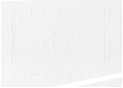 Shop Versace White Medusa Bath Mat In Z4001 White