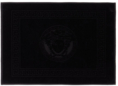 Shop Versace Black Medusa Bath Mat In Z4800 Black