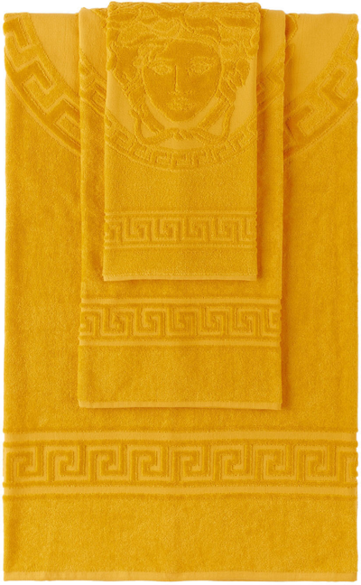 Fonetiek brandwond cruise Versace Yellow Medusa Towel Set In Z4004 Gold | ModeSens