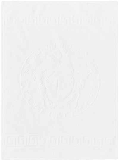 Shop Versace White Medusa Hand Towel In Z4001 White