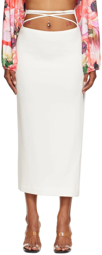 Shop Third Form White Rip Tide Midi Skirt In Off White