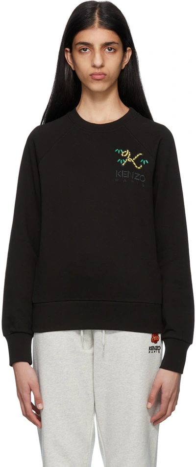 Shop Kenzo Black  Paris Tiger Tail K Sweatshirt In 99j - Black