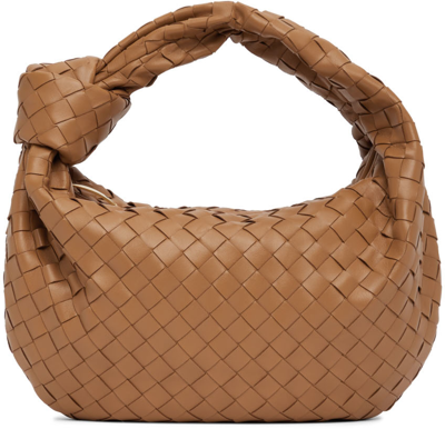 Shop Bottega Veneta Brown Teen Jodie Shoulder Bag In 9830 Caramel Gold