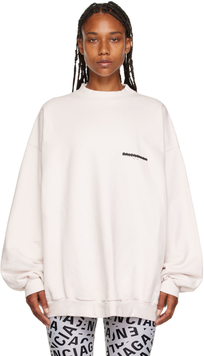 Shop Balenciaga Off-white Oversized Sweatshirt In 9800 Ecru