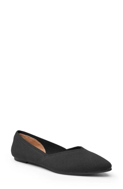 Shop Me Too Sweetheart Almond Toe Flat In Black Sustainable Mesh