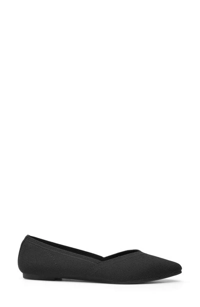 Shop Me Too Sweetheart Almond Toe Flat In Black Sustainable Mesh