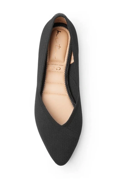 Shop Me Too Sweetheart Almond Toe Flat In Black Sustainable Mesh