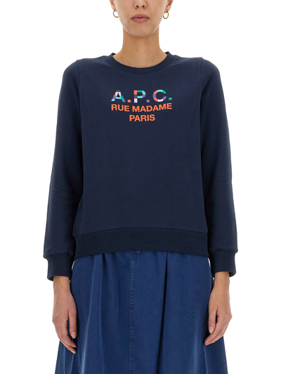 Shop Apc Sweatshirt "achilles" In Blue