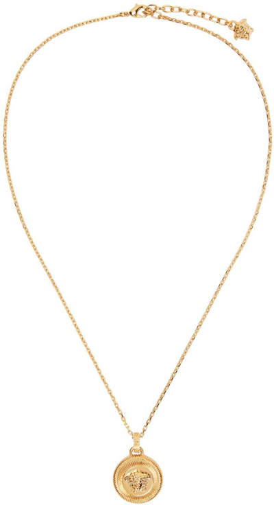 Shop Versace Gold Medusa Necklace In 3j000  Gold