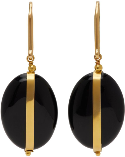 Shop Isabel Marant Black Stones Earrings In 01bk Black